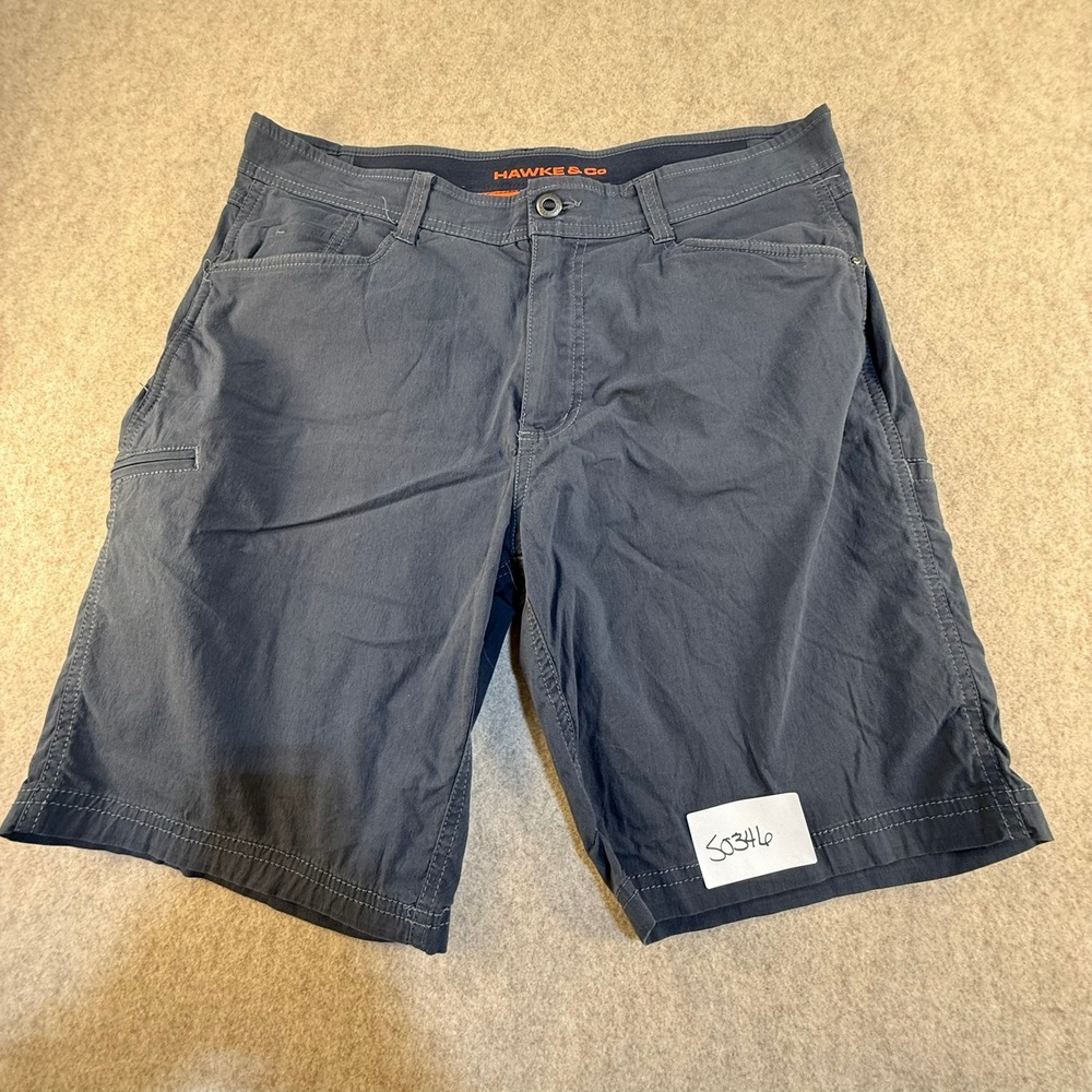 Hawke & Co Mens Dynamic Sport Fiber Utility Shorts Blue Gray Size 34 HSW2091C